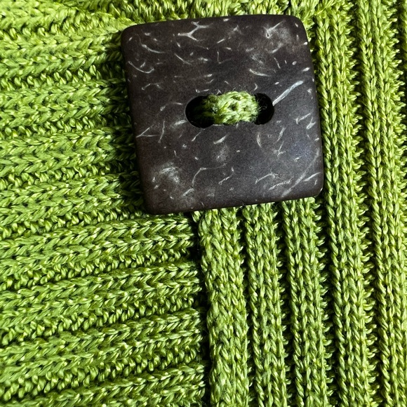 J. Peterman Asymmetrical Button Cardigan in Chartreuse - Picture 3 of 4